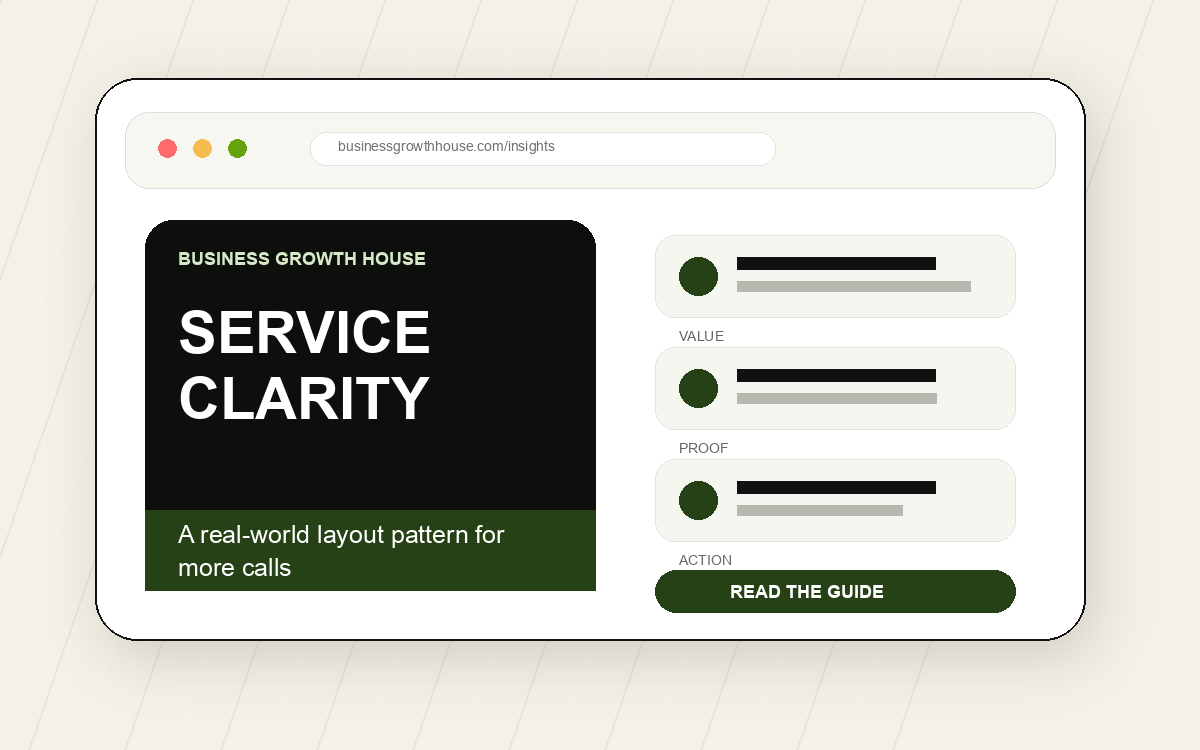Service website clarity artwork